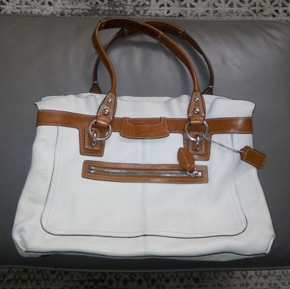 Coach Penelope Leather Top Handle Satchel Shoulder Bag w Ruffle Trim F14682 - Picture 14 of 14